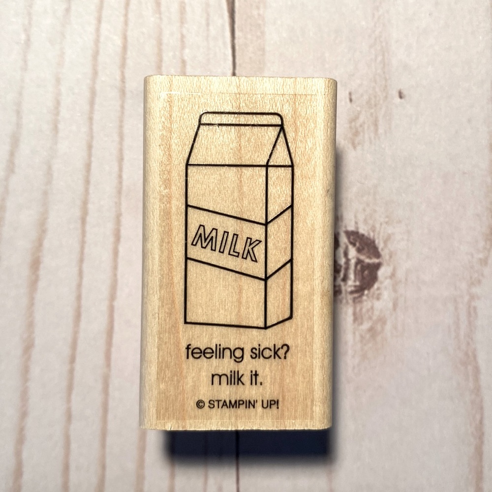 5/20$ RUBBER STAMP milk carton
